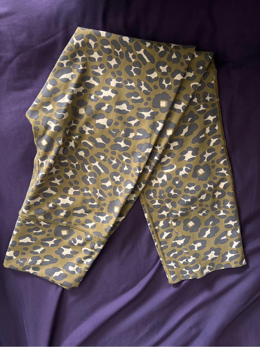 American Eagle Outfitters Olive Green & Gray Leopard Print Leggings